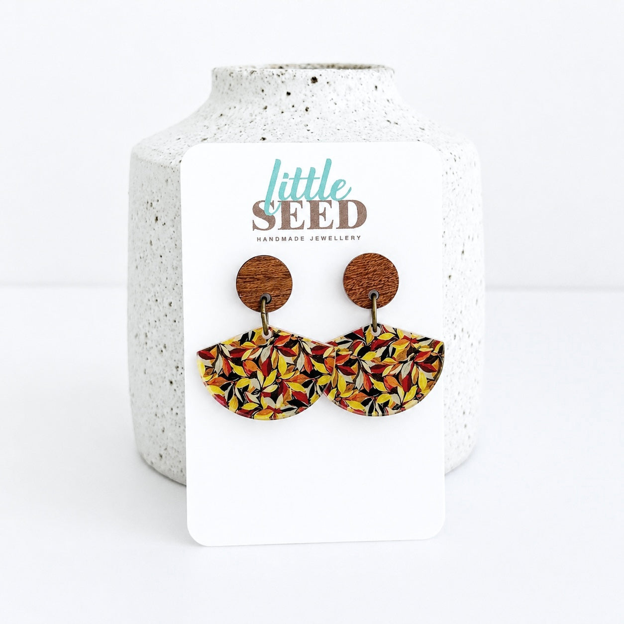 Autumn Leaves Acrylic Fan Earrings