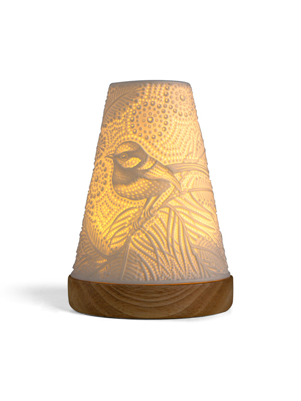 Blue Wren Minikin porcelain tealight lantern by Koh Living, artwork by Domica Hill (view 5)