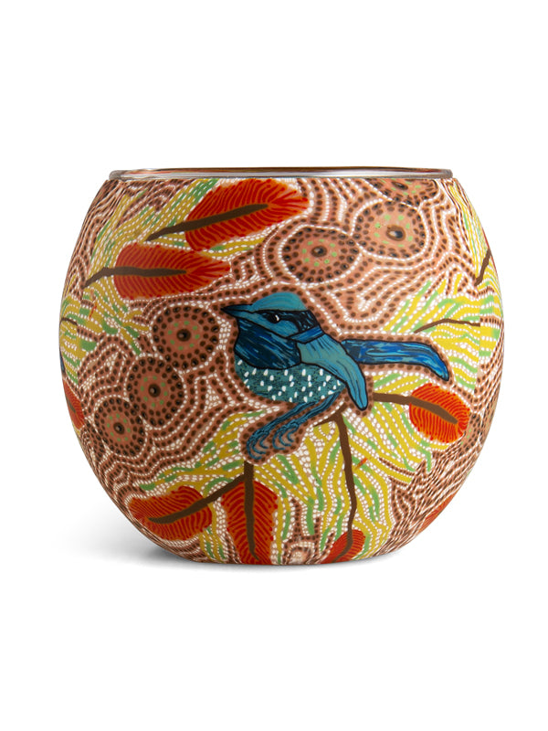 Blue Wren Tealight Candle Holder