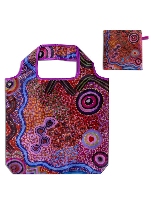 Our Country Aboriginal art recycled bottle shopping bag by Justina Willis, Koh Living (view 5)