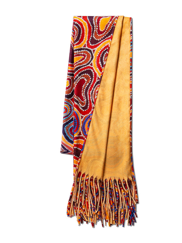 Dry Waterholes Aboriginal art scarf by Sheryl Hicks, Koh Living (view 9)
