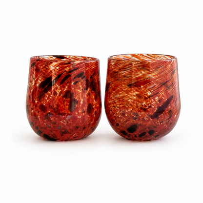 Hand-Blown Stemless Glasses - Set of 2