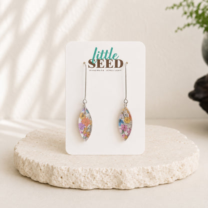 Leaf Acrylic Drop Earrings