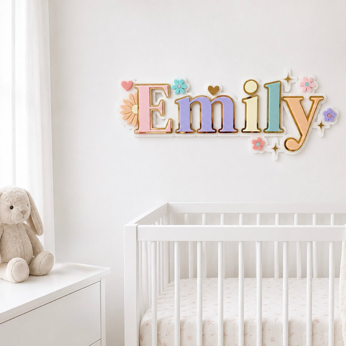 Layered Acrylic Wall Name Sign Girls