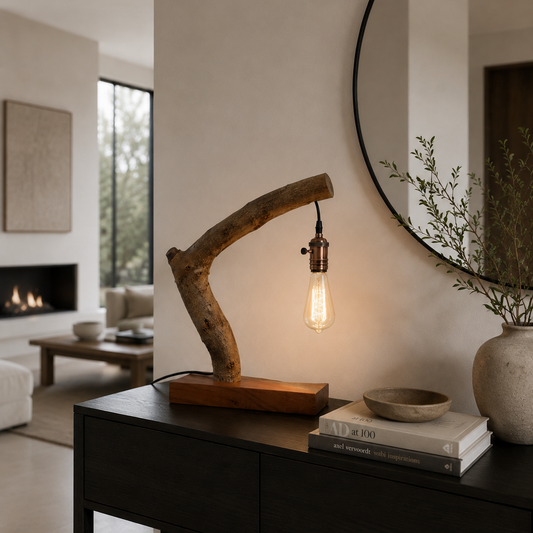 Jarrah Elbow Table Lamp