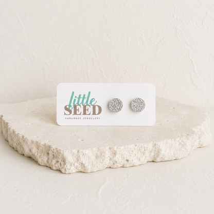 Fine Glitter Acrylic Stud Earrings