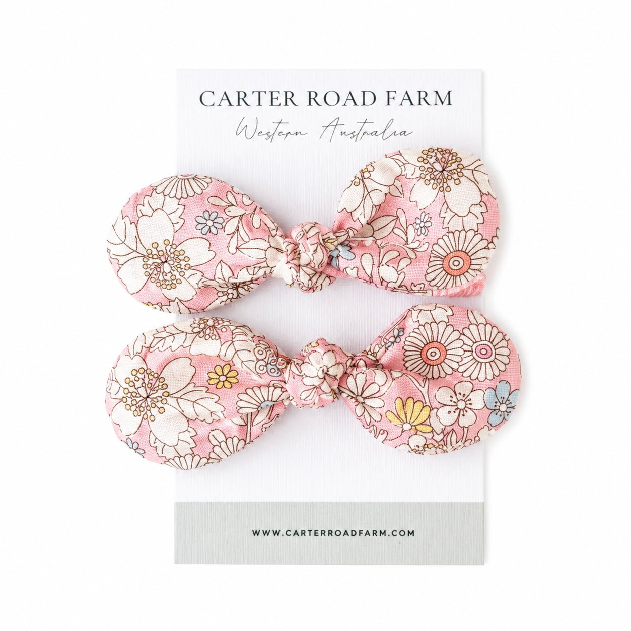Fabric Knot Bow Hair Tie | Handmade Cotton Hair Bows