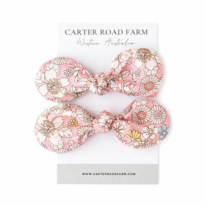 Fabric Knot Bow Hair Tie | Handmade Cotton Hair Bows