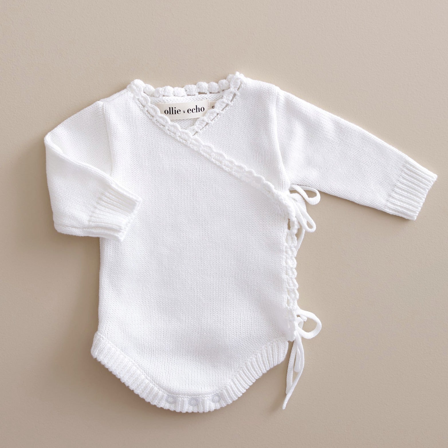 Ollie and Echo | Cross Over Knitted Baby Romper