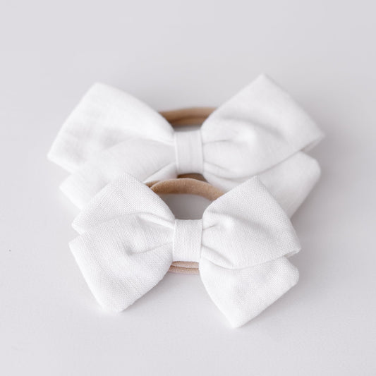 Ollie and Echo | Linen Baby Bow Headband