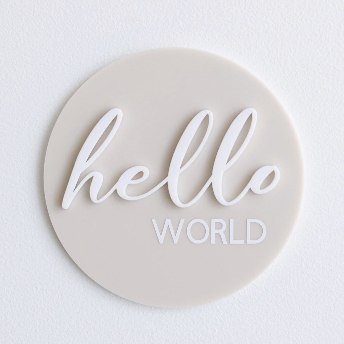 Ollie and Echo | Hello World Announcement Disc Beige