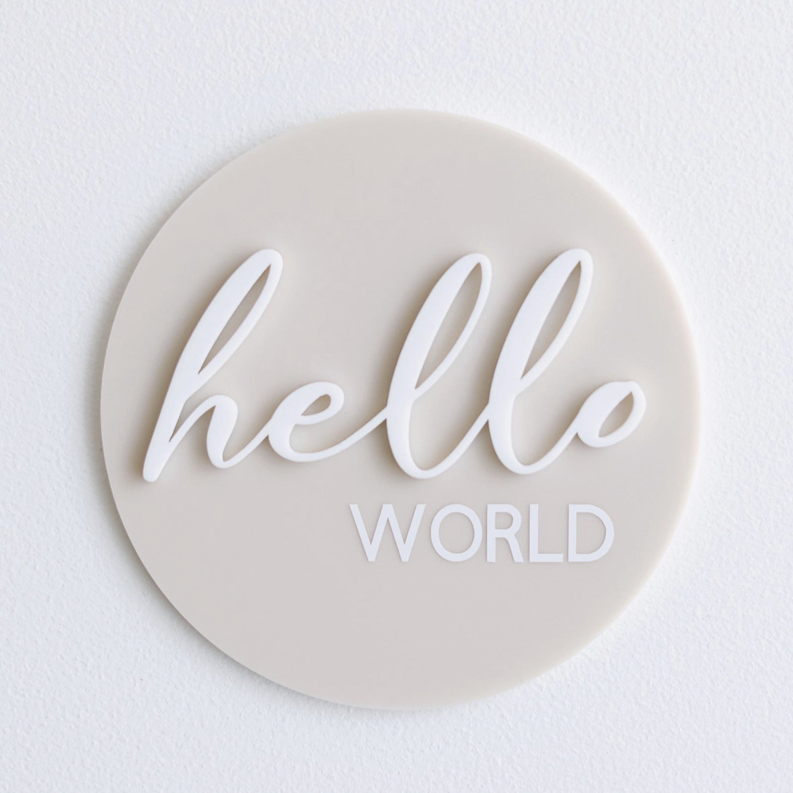 Ollie and Echo | Hello World Announcement Disc Beige