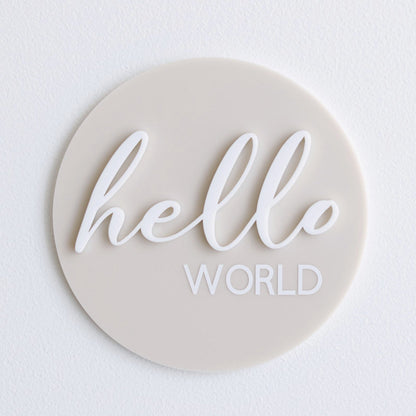 Ollie and Echo | Hello World Announcement Disc Beige