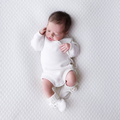 Ollie and Echo | Cross Over Knitted Baby Romper