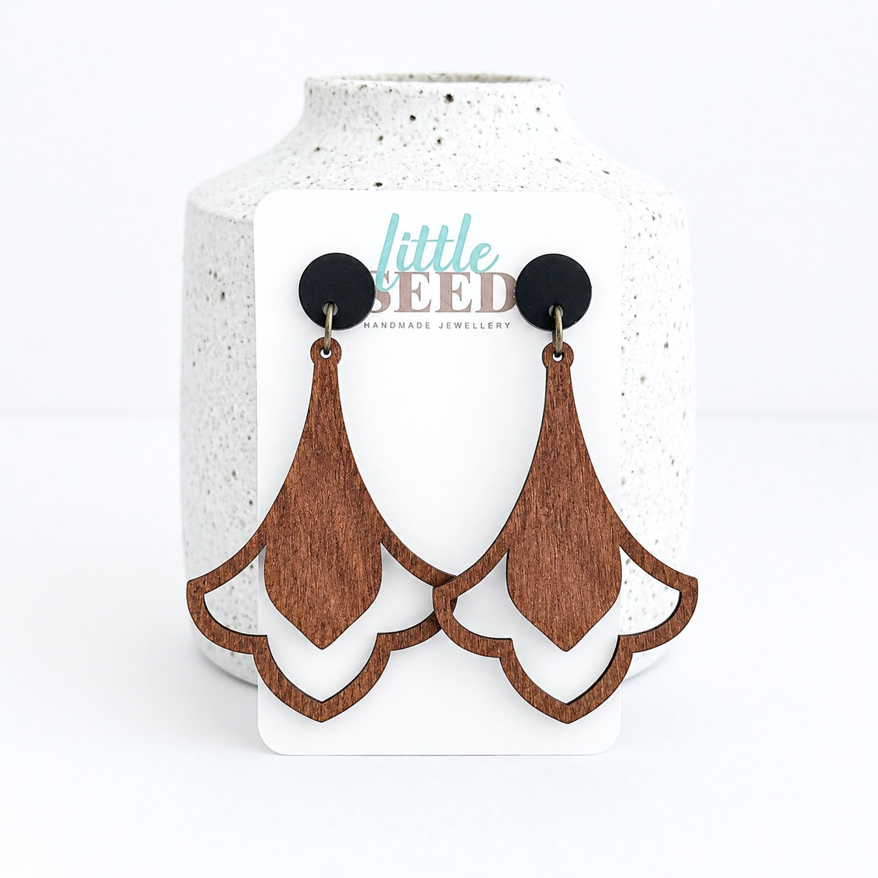 Wooden Burst Statement Earrings
