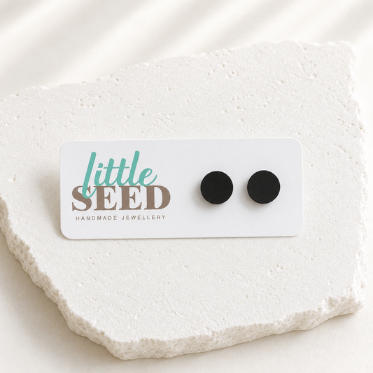 Black Acrylic Stud Earrings