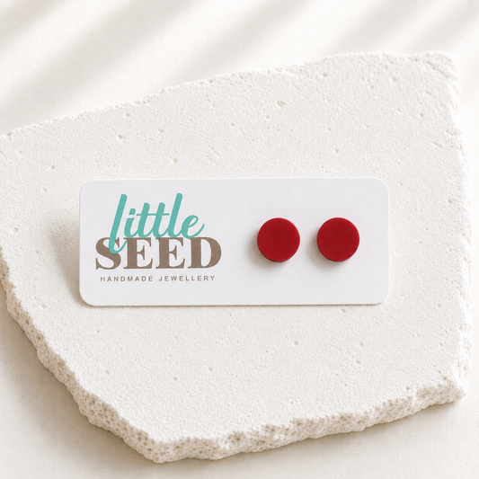 Red Acrylic Stud Earrings