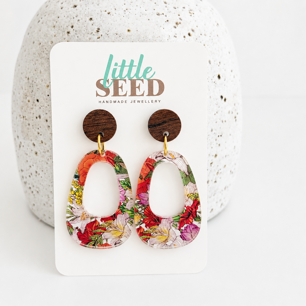 Warm Wildflower Acrylic Large Arch Earrings