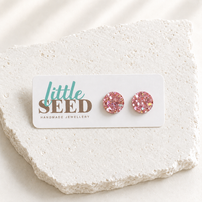 Chunky Glitter Acrylic Stud Earrings