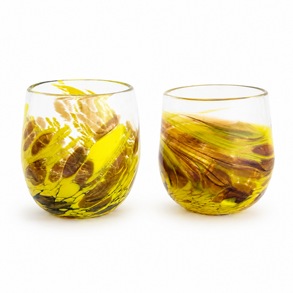 Hand-Blown Stemless Glasses - Set of 2