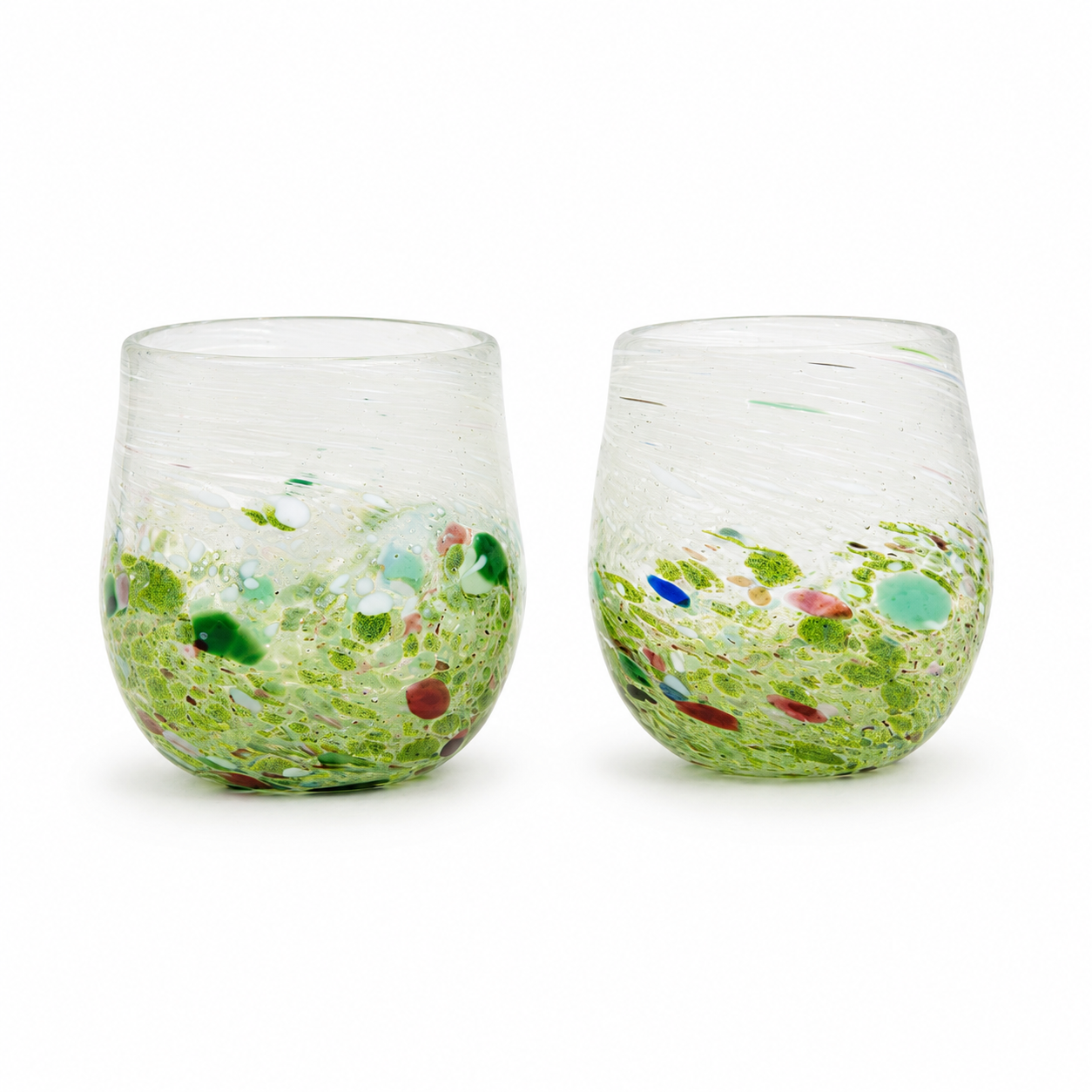 Hand-Blown Stemless Glasses - Set of 2
