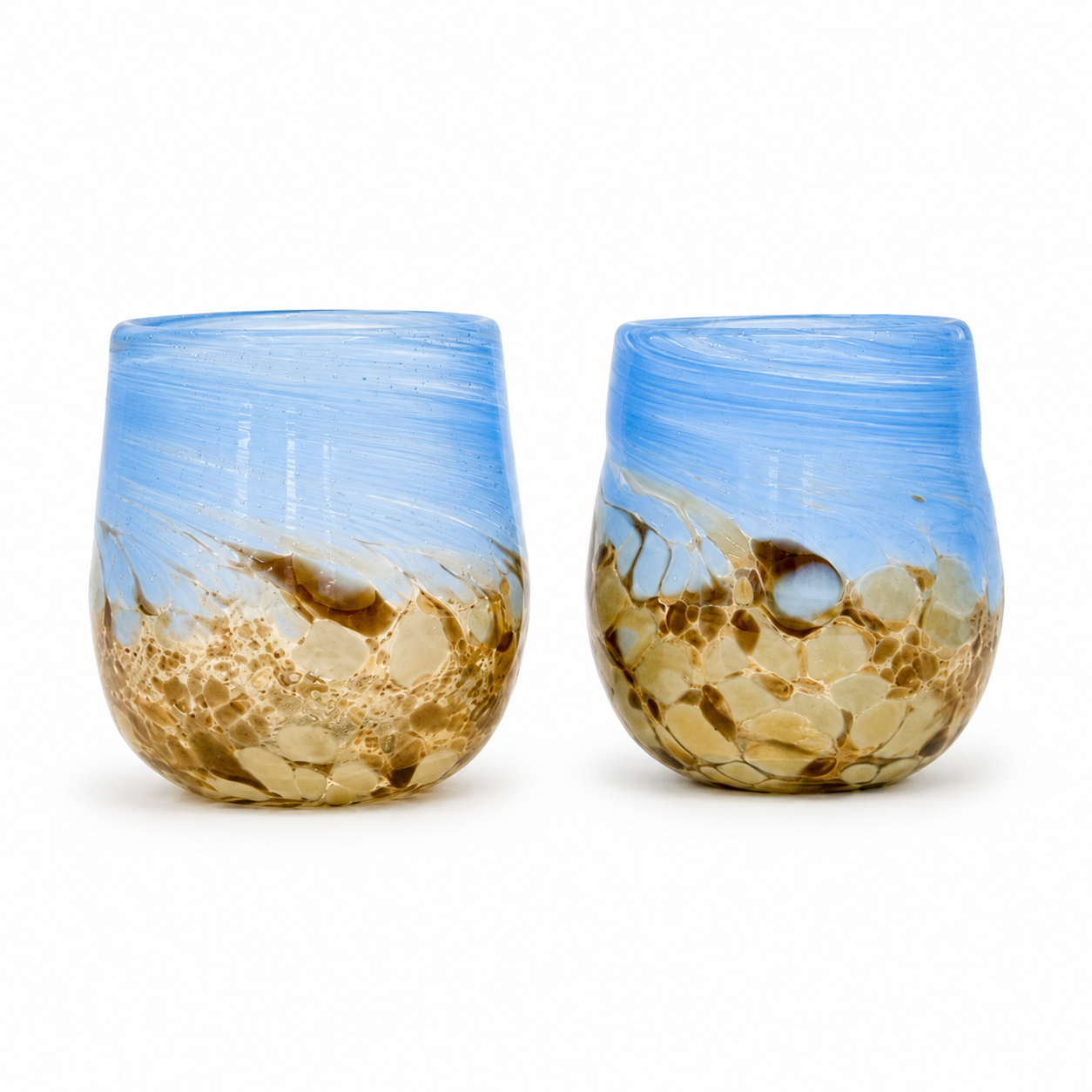 Hand-Blown Stemless Glasses - Set of 2