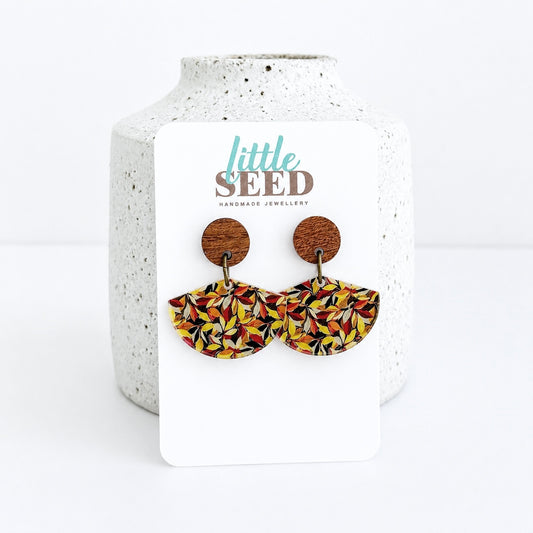 Autumn Leaves Acrylic Fan Earrings
