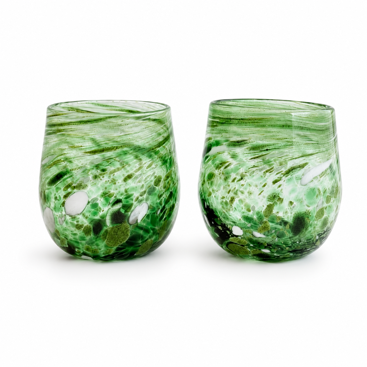 Hand-Blown Stemless Glasses - Set of 2