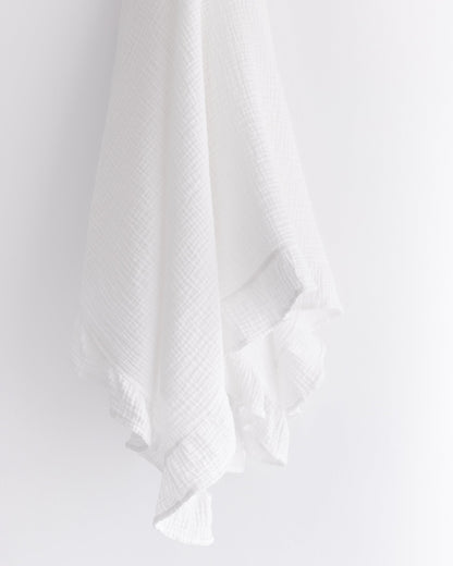Ollie and Echo | Muslin Frill Swaddle White