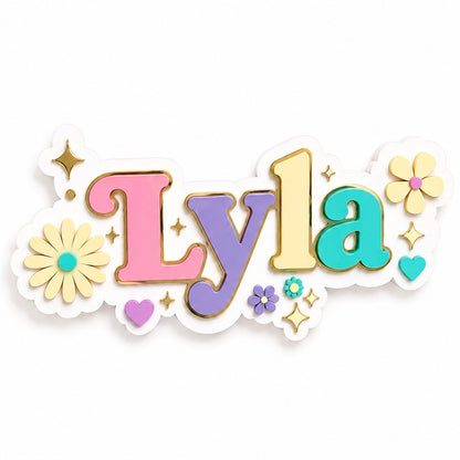 Layered Acrylic Wall Name Sign Girls