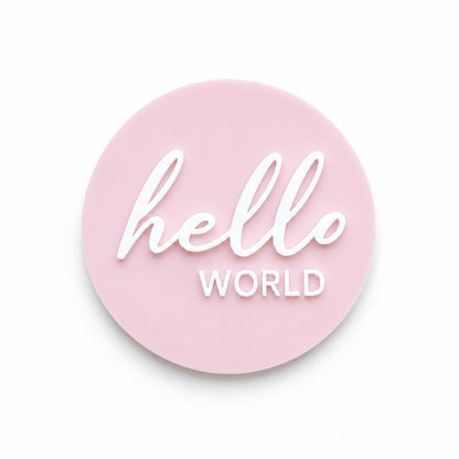 Hello World Birth Announcement Disc