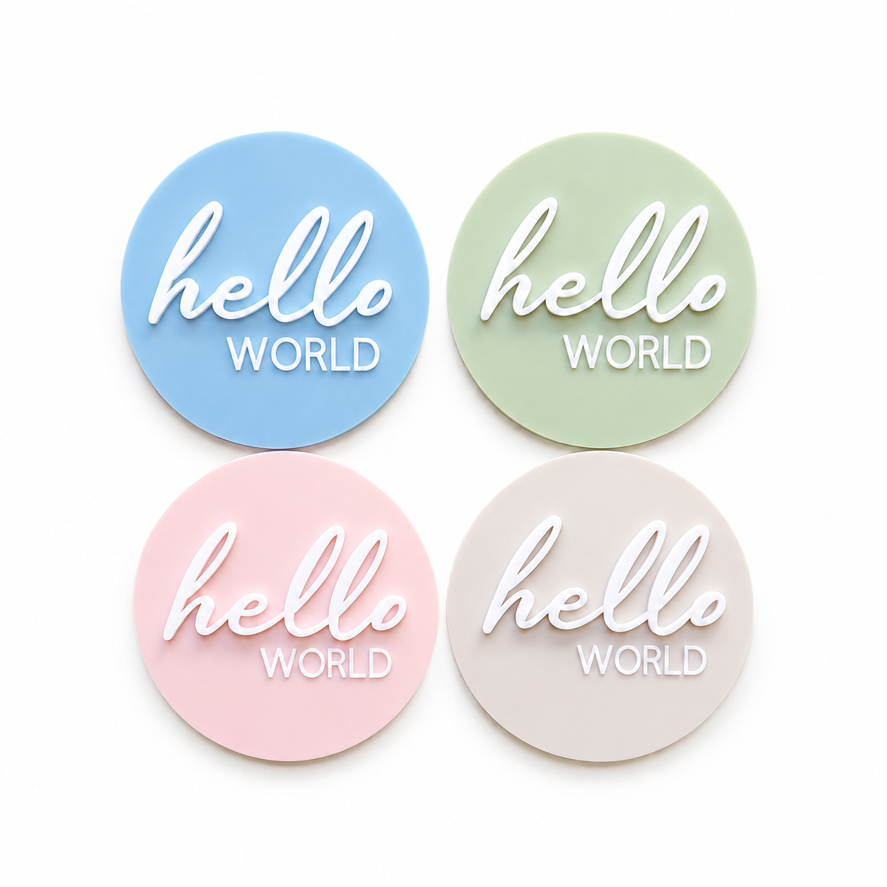 Hello World Birth Announcement Disc