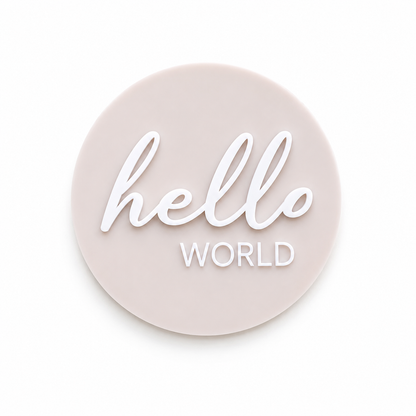Hello World Birth Announcement Disc