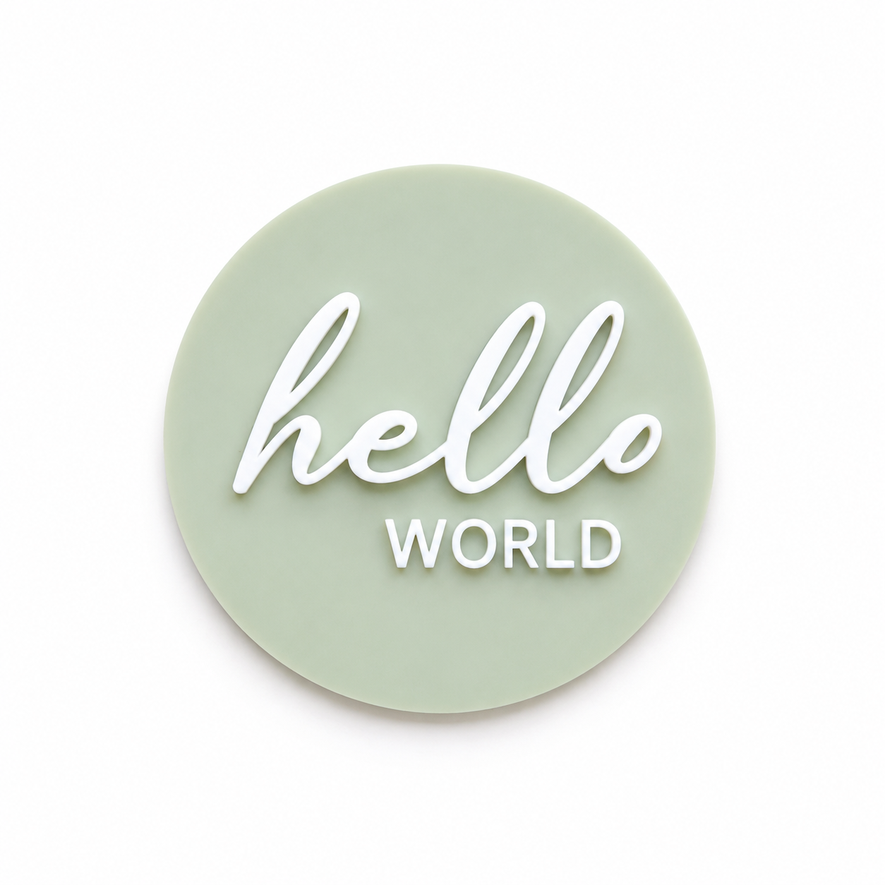 Hello World Birth Announcement Disc