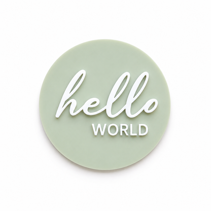 Hello World Birth Announcement Disc