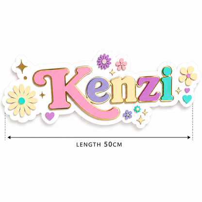 Layered Acrylic Wall Name Sign Girls
