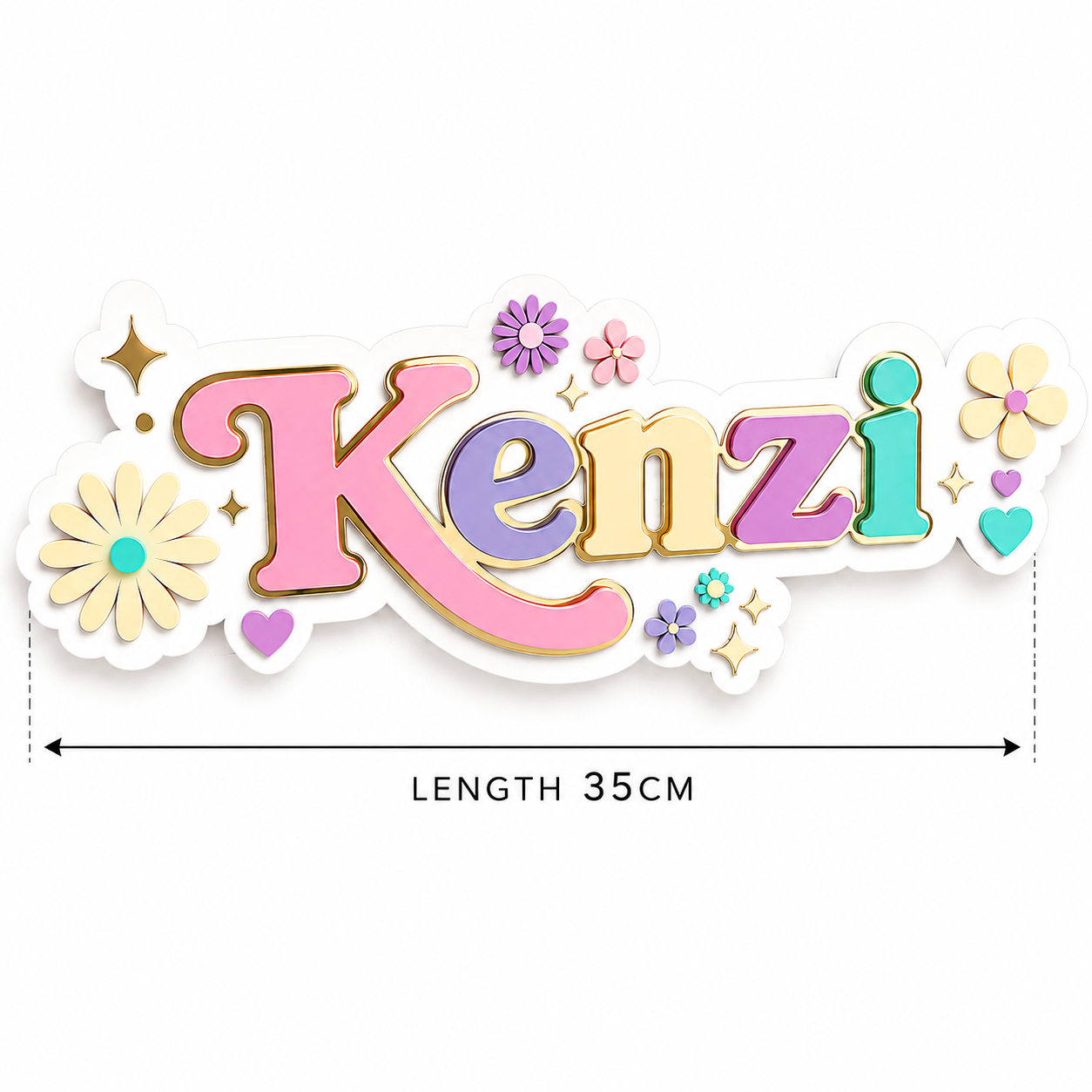 Layered Acrylic Wall Name Sign Girls