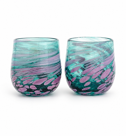Hand-Blown Stemless Glasses - Set of 2