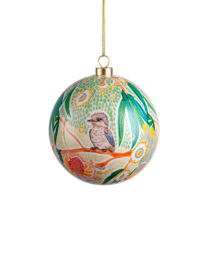 Dreamtime Symphony Christmas bauble by Domica Hill (view 4)