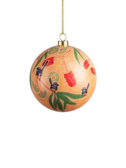 Dreamtime Symphony Christmas bauble by Domica Hill (view 3)