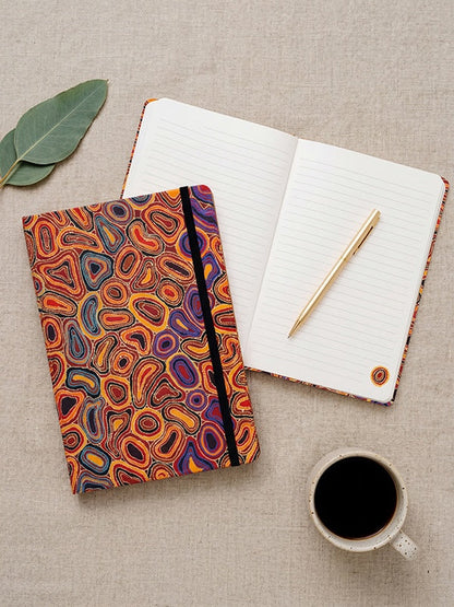 Dry Waterholes Aboriginal art A5 journal by Sheryl Hicks, Koh Living (view 2)