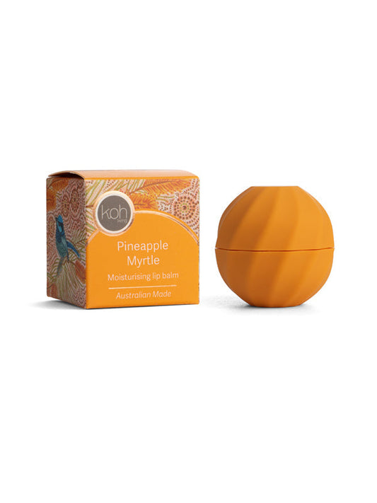 Pineapple Myrtle lip balm with Luina – The Blue Wren artwork by Domica Hill, Koh Living
