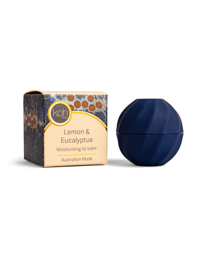 Lemon & Eucalyptus lip balm with Seven Sisters artwork by Khatija Possum, Koh Living