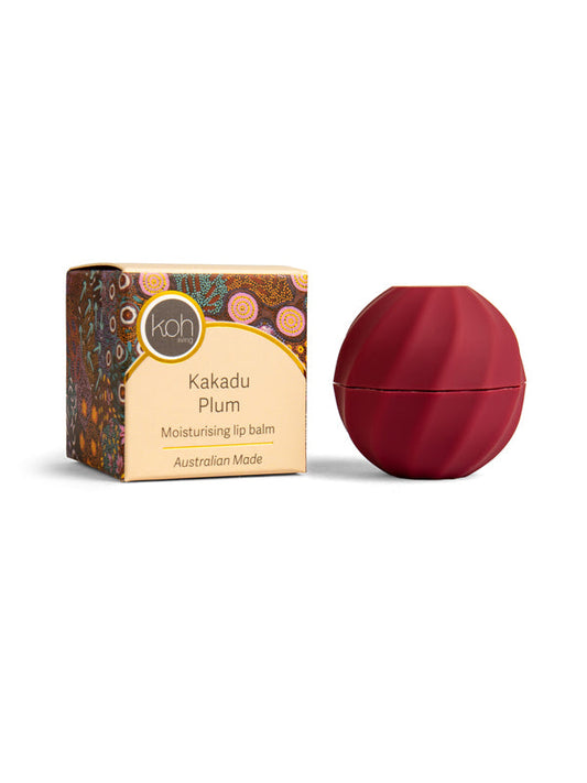 Kakadu Plum lip balm with Women's Dreaming artwork by Khatija Possum, Koh Living