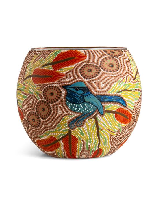 Blue Wren Tealight Candle Holder