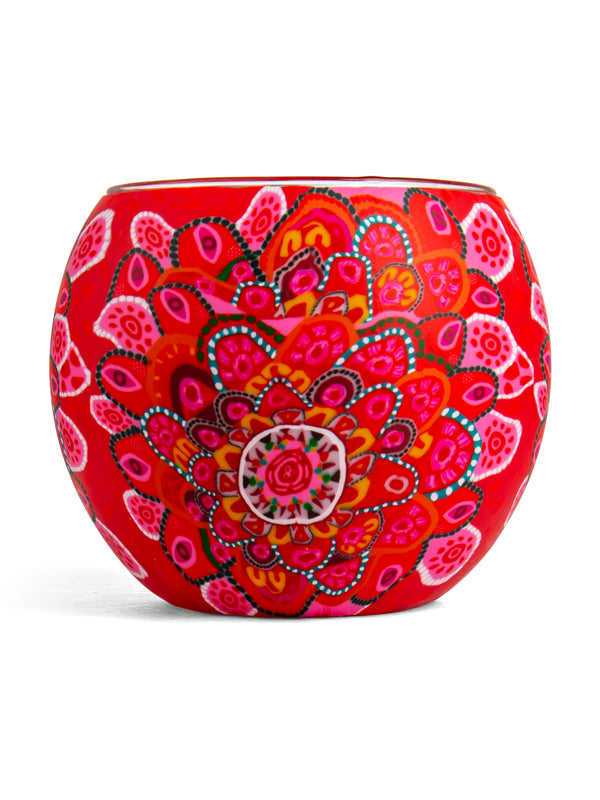 Gathering of Hearts Aboriginal art tealight candle holder by Jacinta-Rai Ridgeway-Maahs, Koh Living