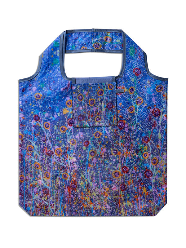 Morning Mist Aboriginal art recycled bottle shopping bag by Marlene Harold, Koh Living