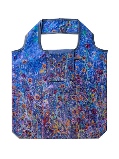Morning Mist Aboriginal art recycled bottle shopping bag by Marlene Harold, Koh Living