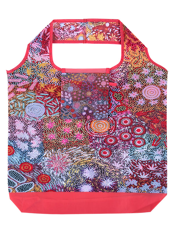 Grandmother's Country Aboriginal art recycled bottle shopping bag by Michelle Possum, Koh Living