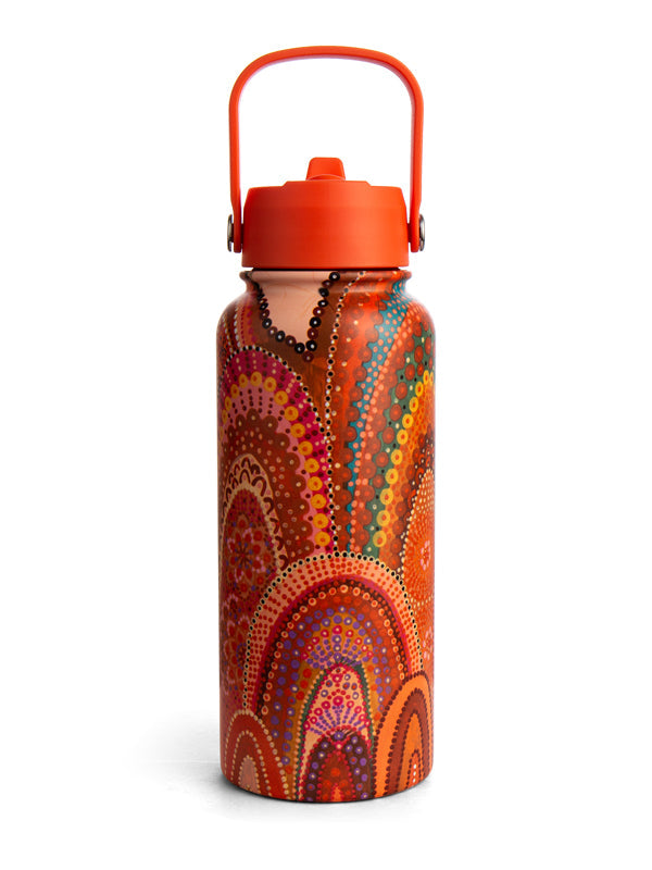 Home Aboriginal art insulated water bottle by Jacinta-Rai Ridgeway-Maahs, Koh Living